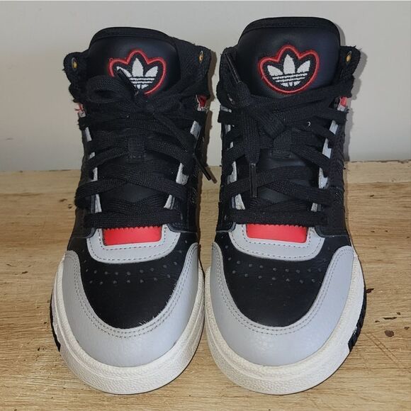 Adidas Drop Step J Black Vivid Red Big Kids Size 3.5 - Picture 10 of 13